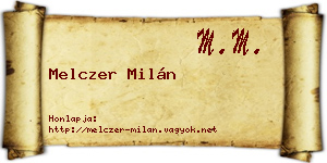 Melczer Milán névjegykártya