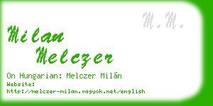 milan melczer business card