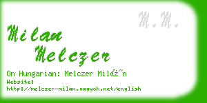 milan melczer business card